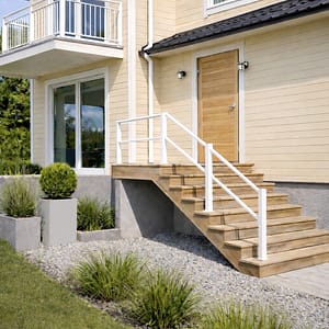 Karlsdal trappräcke vit och balkongräcke Voxtorp vit