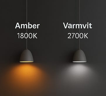 Jämförelse mellan kelvin 1800 och kelvin 2700.