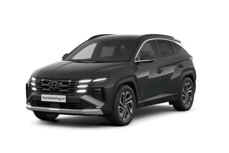 Utklippt bild på en svart Hyundai Tucson Plug-in